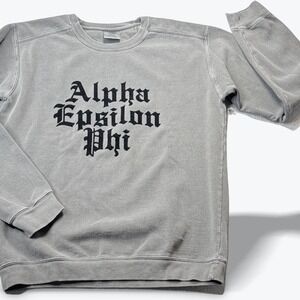 Alpha Epsilon Phi Sorority Sweatshirt Gray Crewneck Women Small